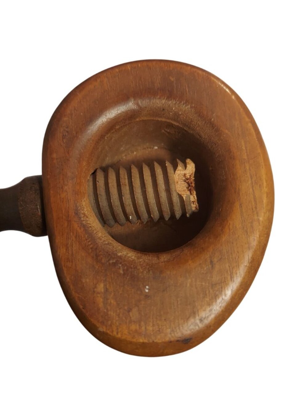Wooden Screw Type Nutcracker Rustic Farmhouse Vintage Leos Cantina Collectible - Picture 9 of 10